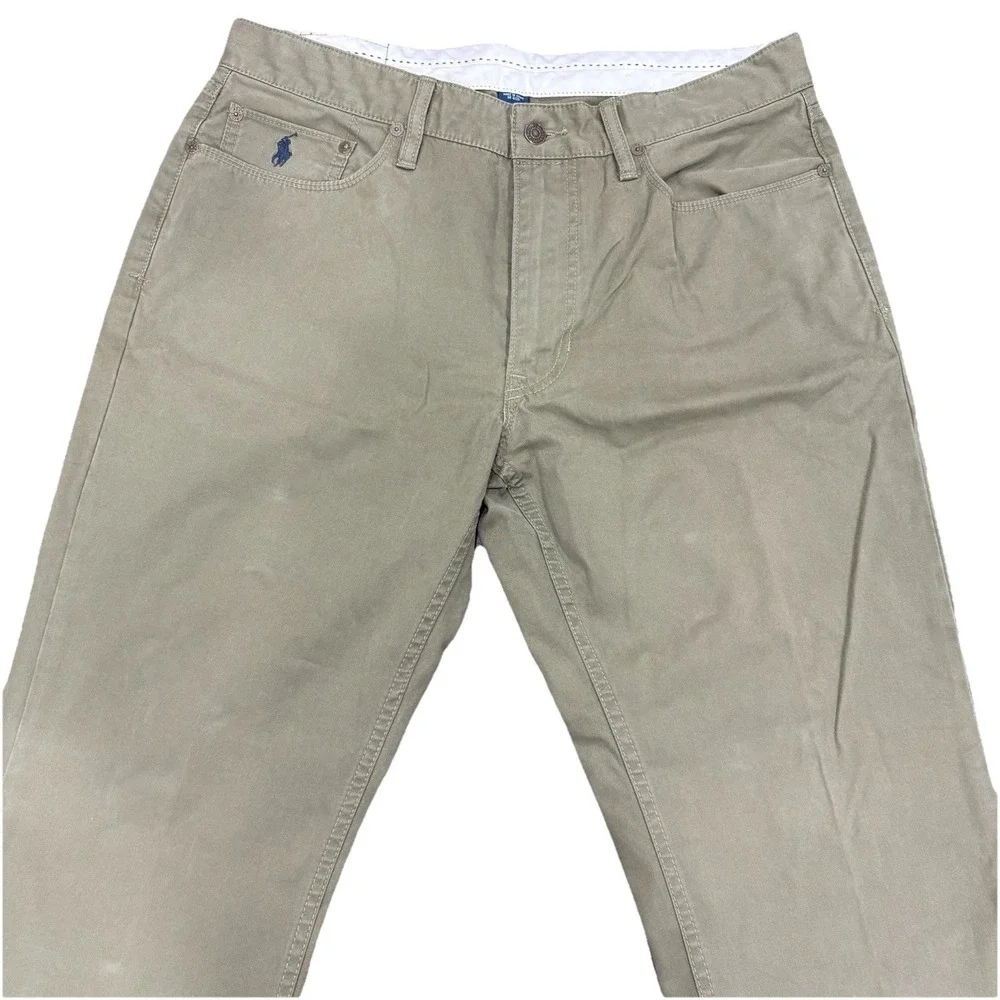 Polo Ralph Lauren Olive Green Pants Mens 34x30 Polo Player Logo Cotton‎